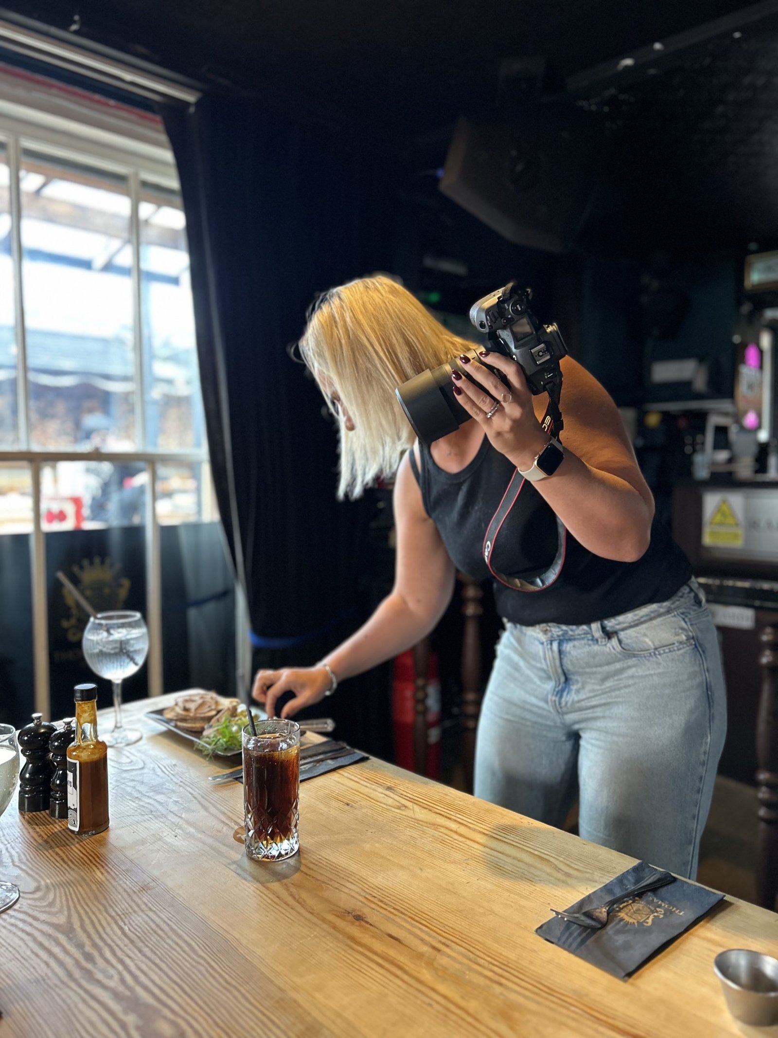 Marketing manager creating social media content